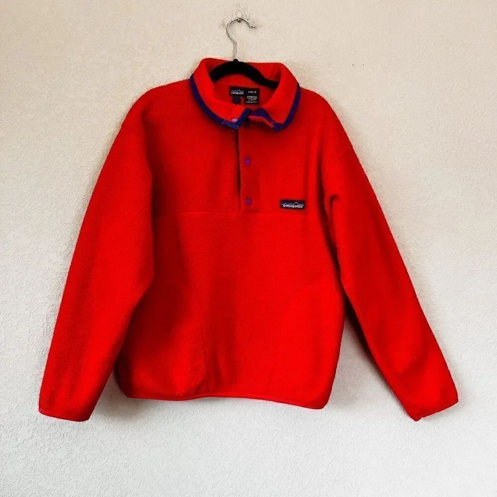 Vintage Patagonia Kids Lightweight Fleece Pullover Snap-T Size 12